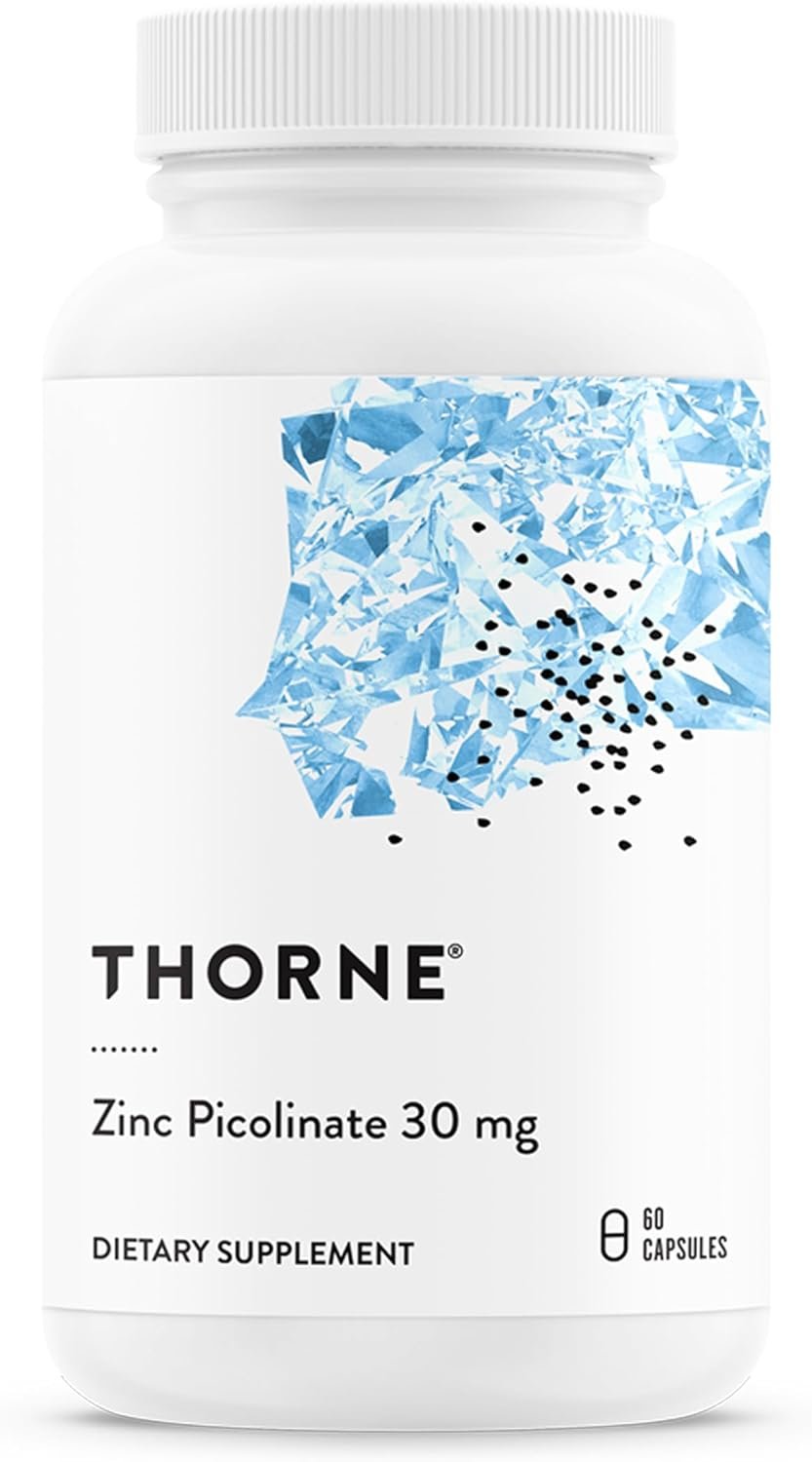 THORNE – Zinc Picolinate 30 mg – Well-Absorbed Zinc Supplement for Growth and Immune Function – Promotes Healthy Skin & Eyes* – Third-Party Certified – Gluten, Dairy & Soy-Free – 60 Capsules