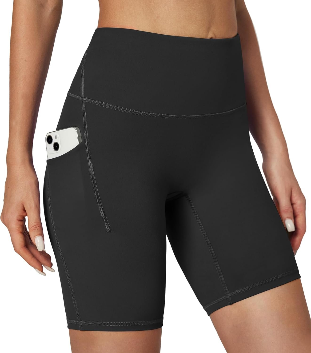 IUGA Biker Shorts Women Tummy Control 8″ Workout Gym High Waisted Running Yoga Compression Spandex Shorts Women with Pockets