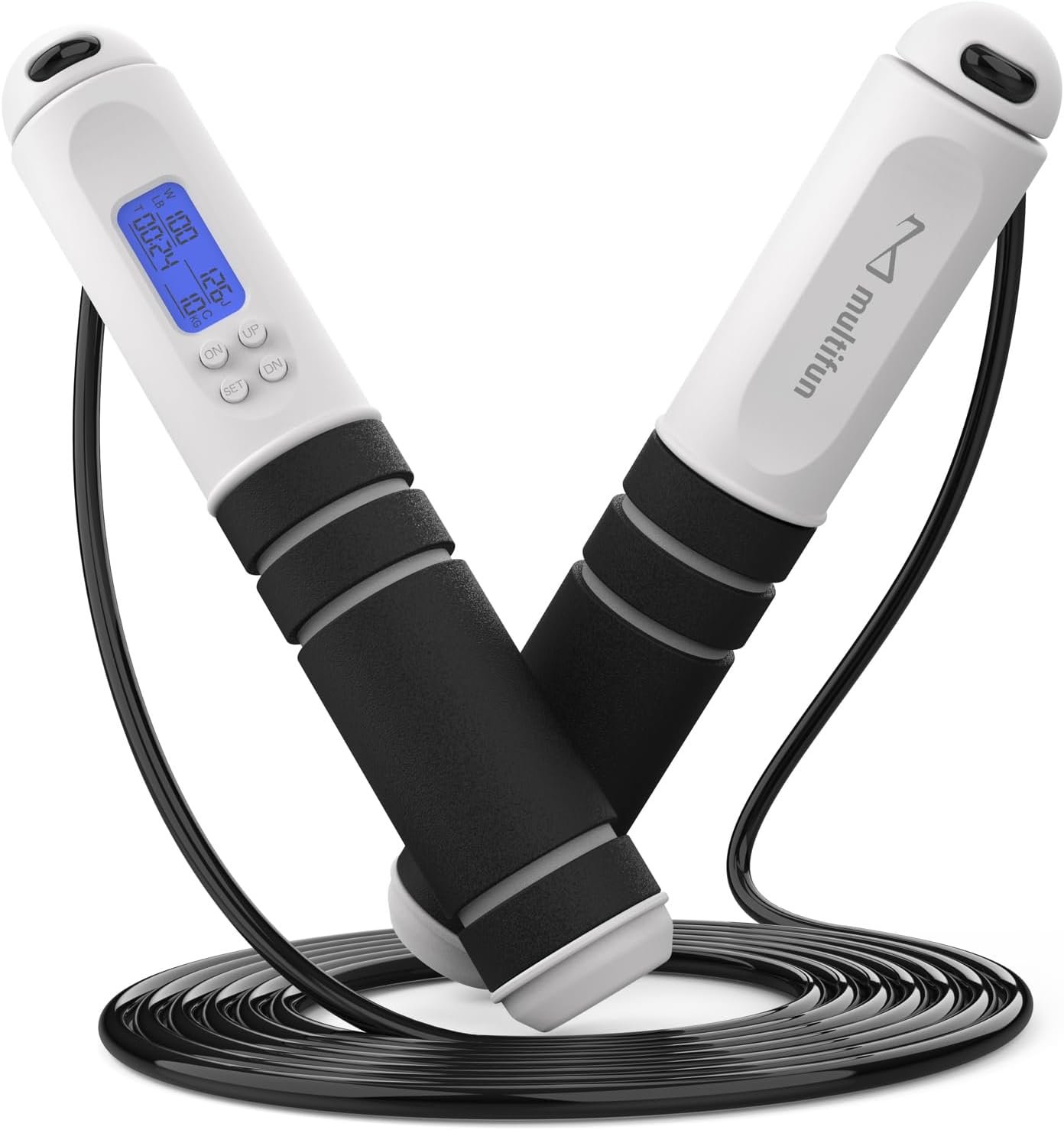 multifun Digital Jump Rope with Smart Counter & Timer – Adjustable Speed Skipping Rope for Fitness, Weight Loss, Boxing, MMA – Tangle-Free Ball Bearings & Anti-Slip Handles for Men, Women, Kids