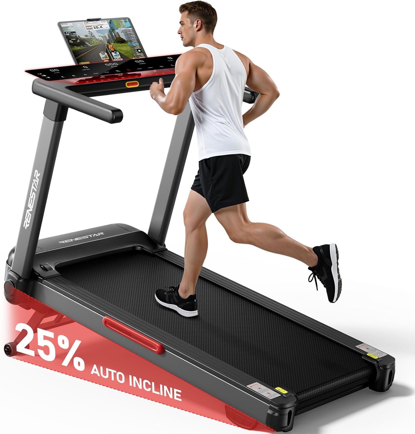 Treadmill for Home with 25% Auto Incline – 8.5MPH Max Speed, Extra Large LED Touchscreen, 300LBS Capacity, Bluetooth Speaker, 3.5HP Home Office Treadmills for Running Jogging Walking