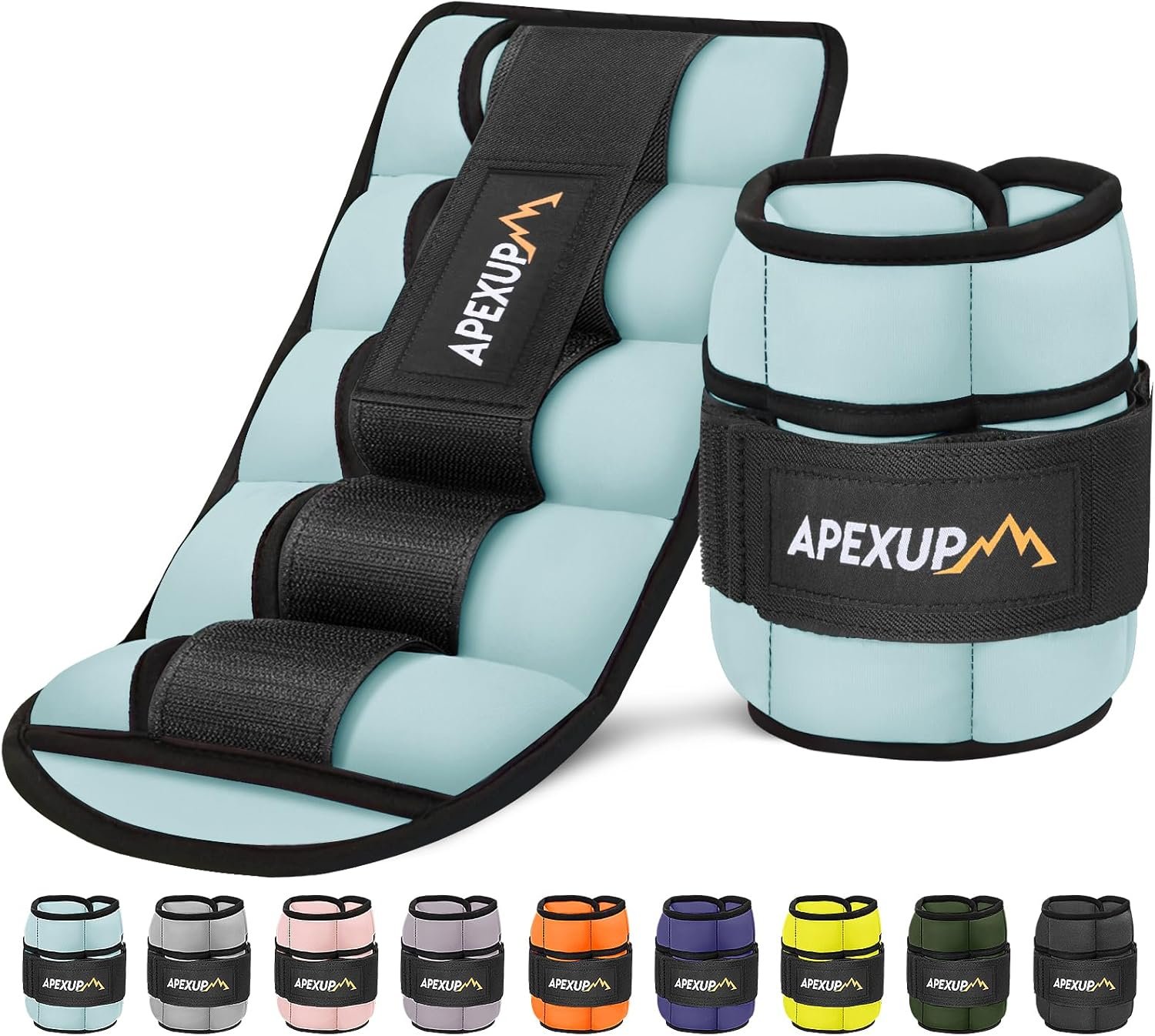APEXUP 10lbs/Pair Adjustable Ankle Weights for Women and Men, Modularized Leg Weight Straps for Yoga, Walking, Running, Aerobics, Gym, Physical Therapy