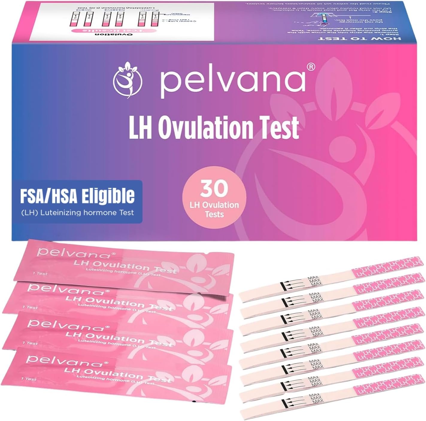 Pelvana 30 LH Ovulation Test Kit, Easy to Use – Identify Peak Fertility Days for a Greater Chance at Conception, Ideal for Women Trying to Conceive Naturally, 30 Test Strips Value Pack