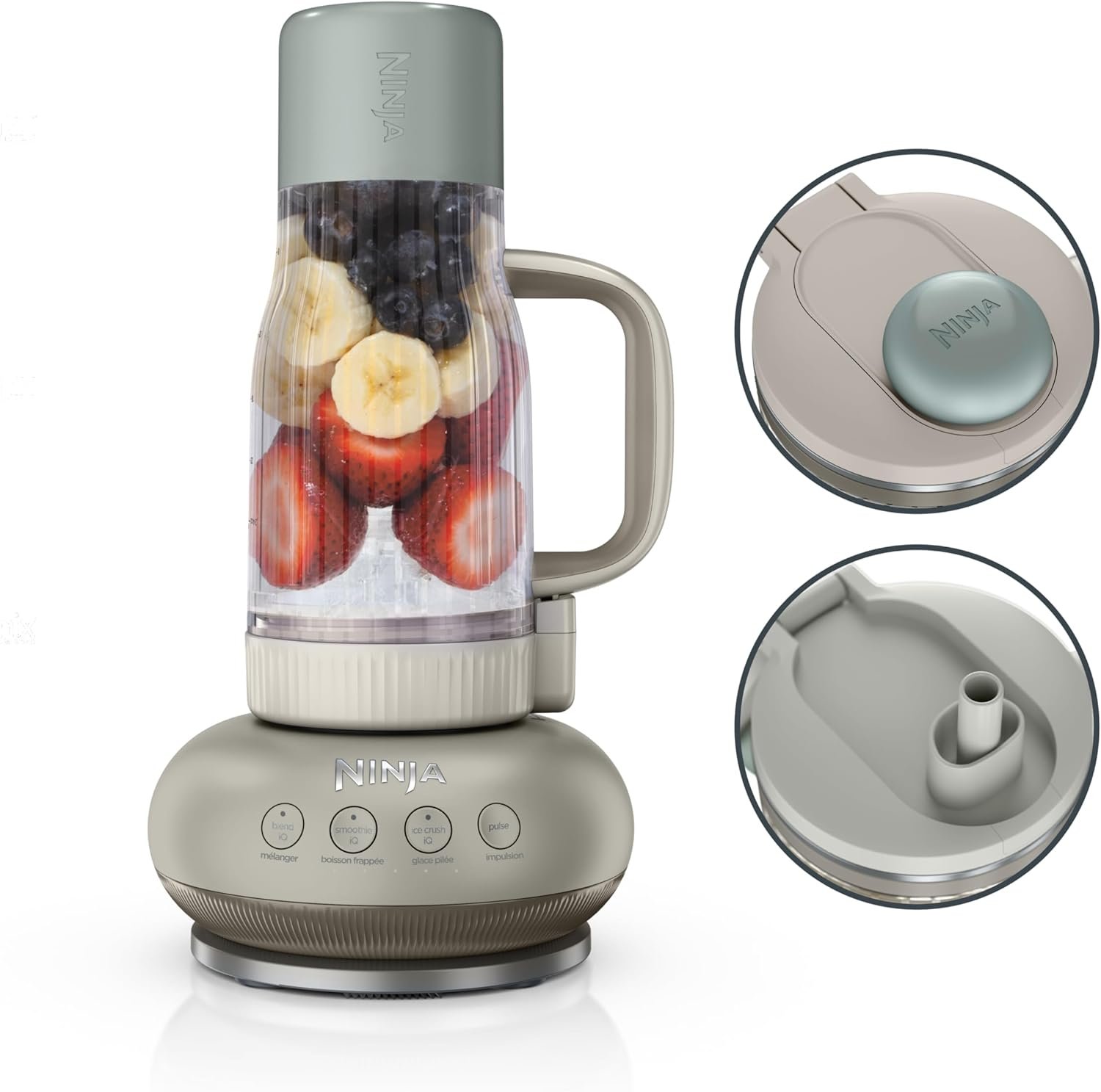 Ninja Blendboss™ | Personal Blender for Smoothies & Frozen Drinks | 26oz Travel Tumbler with LeakProof Lid, Chug Spout & Detachable Straw | Auto-iQ Technology | Stone Mint | DB351ST