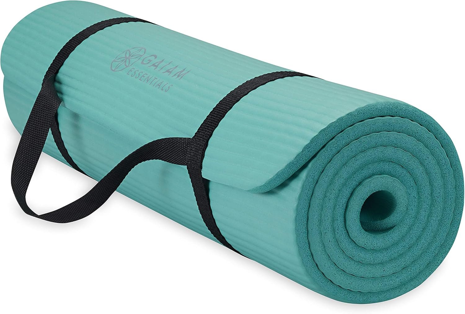 Gaiam Yoga Mat, Pilates & Exercise Mat, Thick 2/5″ (10mm) Workout Mat with Easy-Cinch Carrying Strap for Home & Gym Workouts