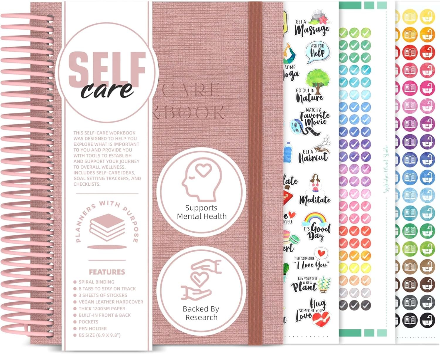 Self Care Journal – Guided Daily Reflection Notebook to Support Mental & Physical Health Habits – Self Love Manifestation & Affirmations Planner – Personal Growth Goals Happiness