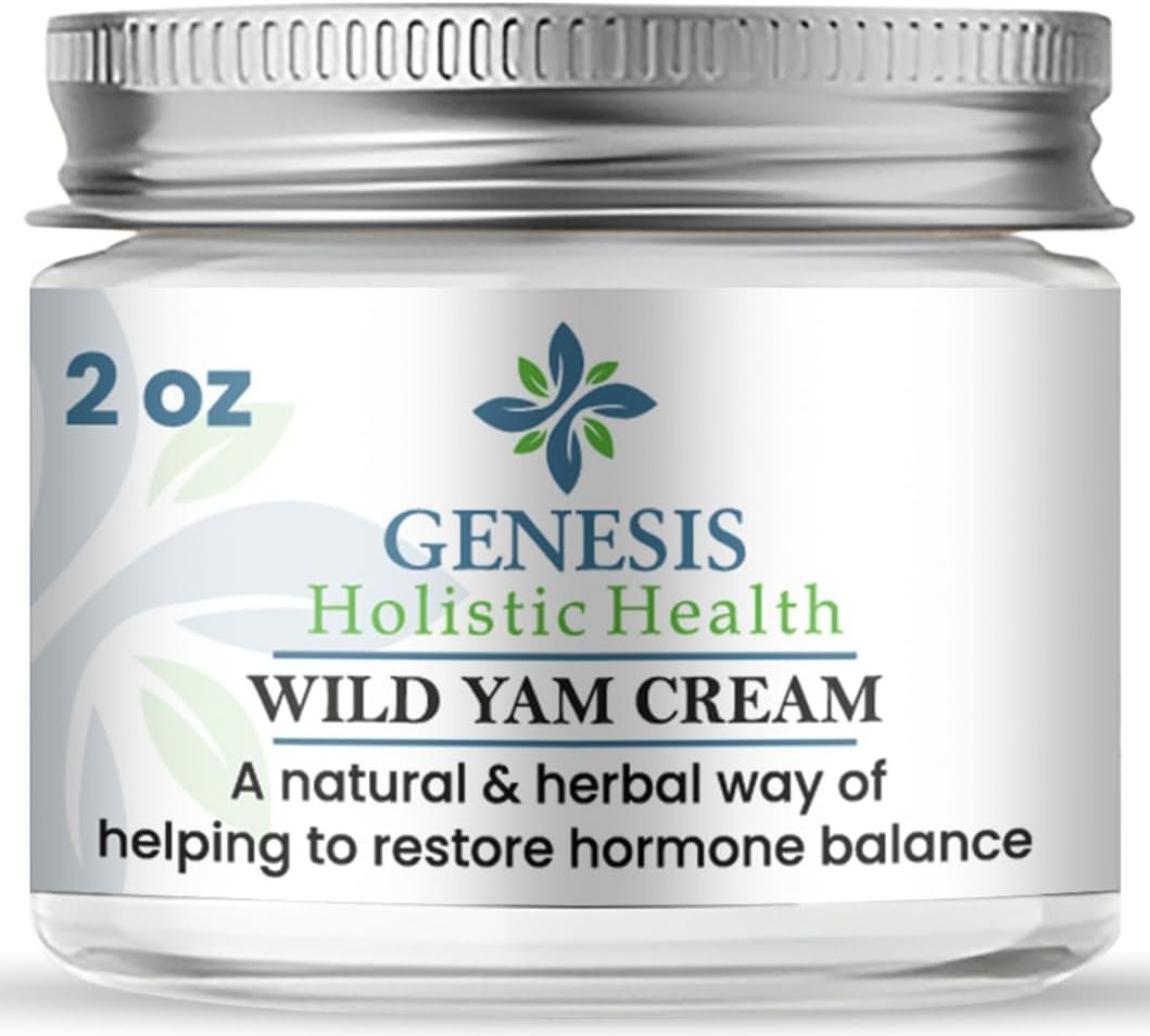 Genesis Wild Yam Root Cream for Women, Organic Plant-Based Balancing Cream for Comfort, Deep Hydration with Wild Yam Root, Chaste Tree Berry & Red Clover, Fast-Absorbing, Non-Greasy, 2 oz