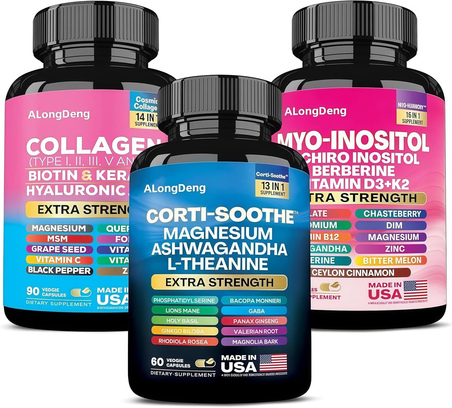 She Shines Set – Ultimate Women’s All-in-One Supplement with Corti-Soothe, Myo-Inositol, Collagen & Extra Strength Ingredients