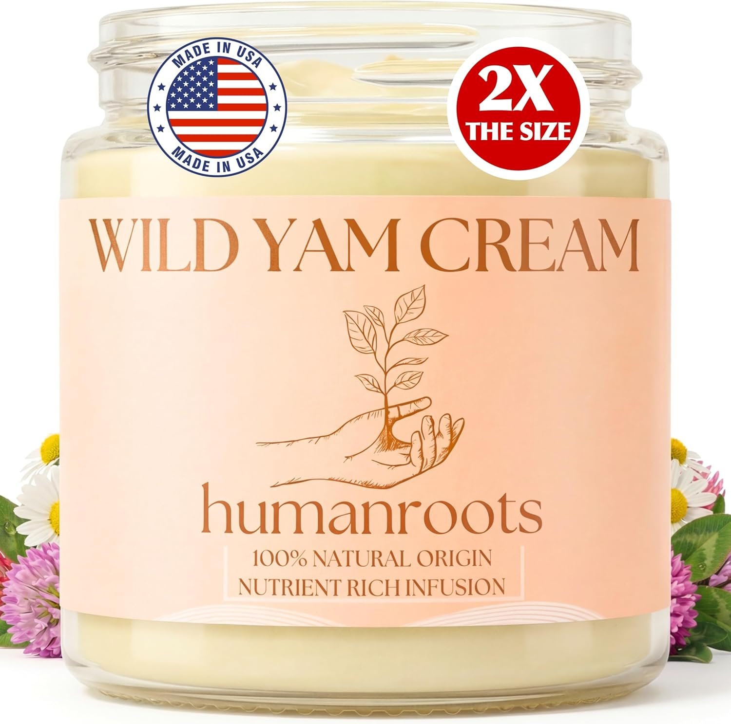 Wild Yam Cream – Menopause and PMS Support for Women, 4 oz (Unscented/Herb-Infused), Organic Wild Yam Cream for Balance – Made with Chaste Tree Berry and Red Clover